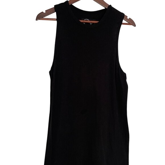Frank & Eileen Tee Lab Maxi Dress Large L Black Raw Hem Side Slits *READ* - Picture 1 of 8
